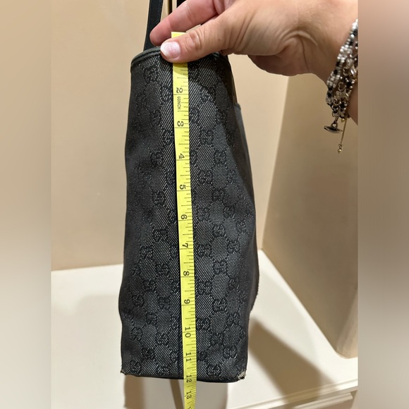 Gucci Denim Webbed Monogram Medium Tote - Picture 8 of 12